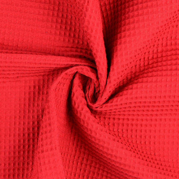 Waffle piqué fabric Red 