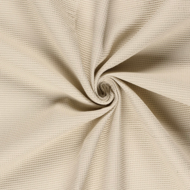Waffle piqué fabric Beige 