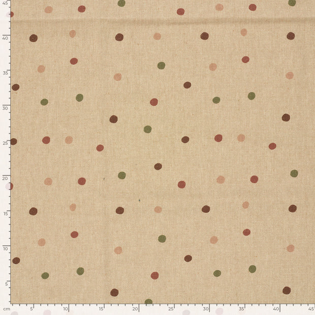 Linen Look fabric Dots Beige
