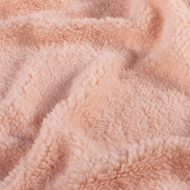 Sherpa Fleece fabric Unicolour Salmon