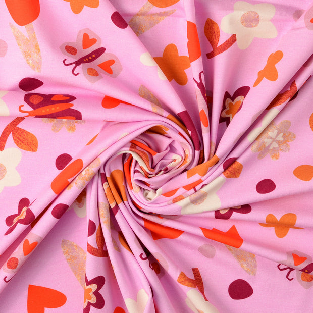 Jersey fabric Flowers digital printed 