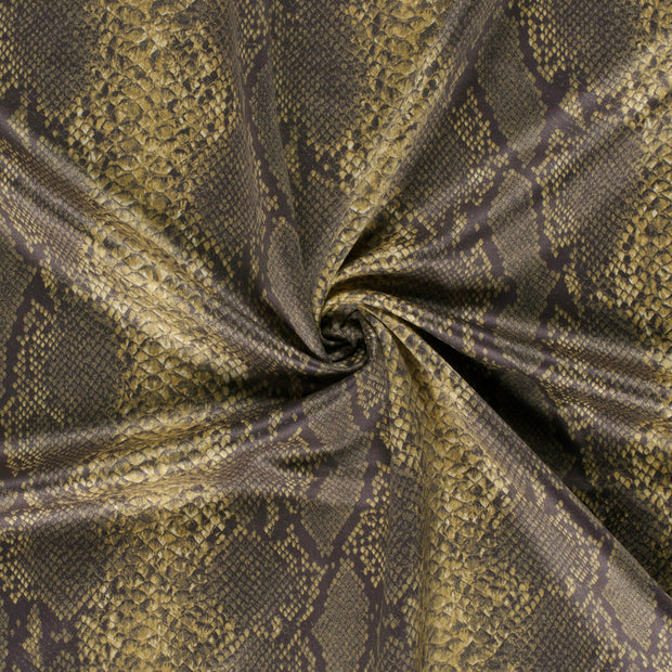 Suede leather fabric Taupe Grey printed 