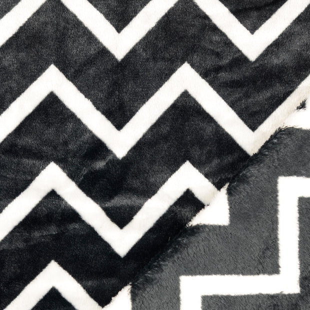 Fleece fabric Zigzag printed 