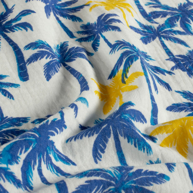 Muslin fabric Palmtrees Off White