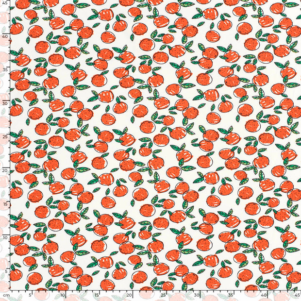 Jersey fabric Fruits Optical White