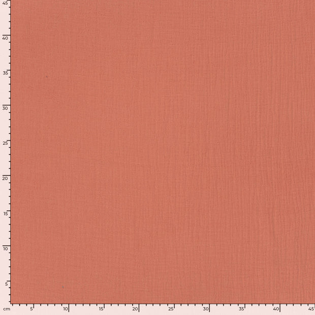 Muslin fabric Unicolour Coral