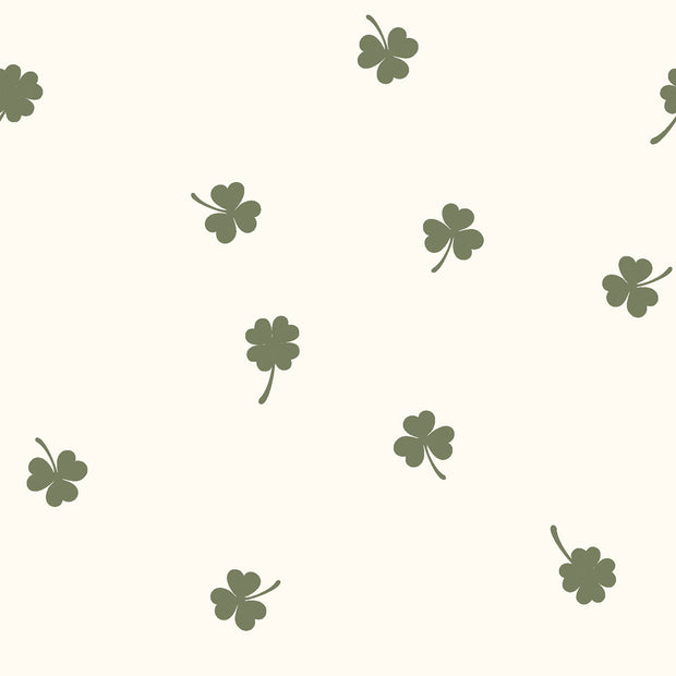 Jersey fabric Leaves Off White