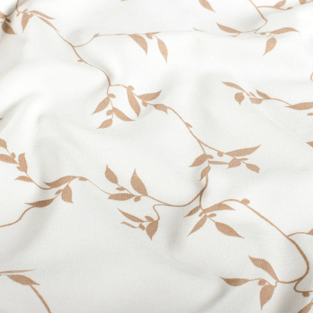 Jersey fabric Twigs Off White