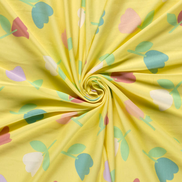 Jersey fabric Yellow printed 