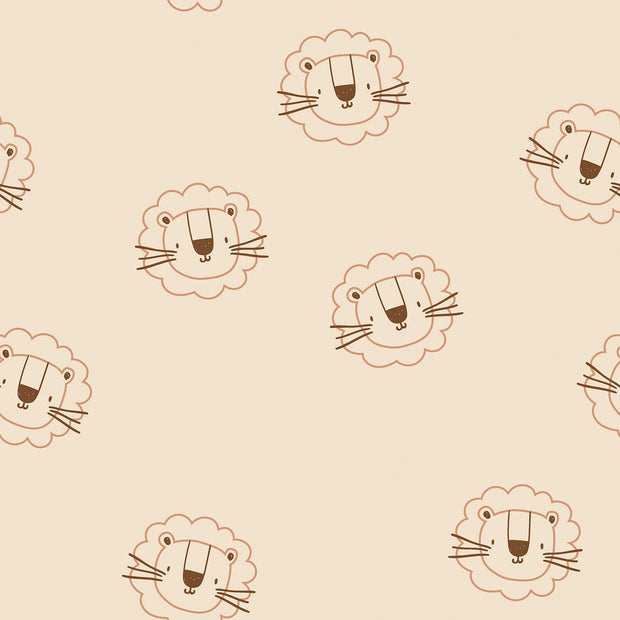 French Terry fabric Lions Beige