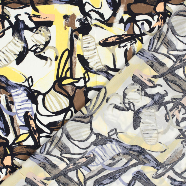 Viscose Poplin fabric Abstract printed 
