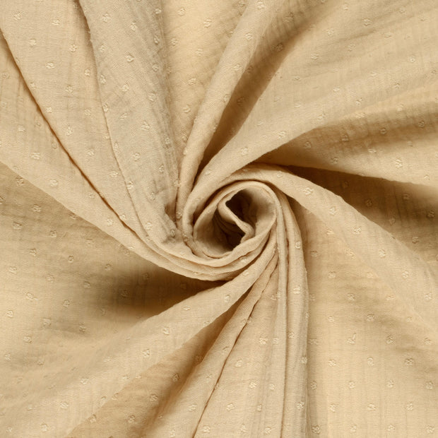 Muslin fabric Dots Off White