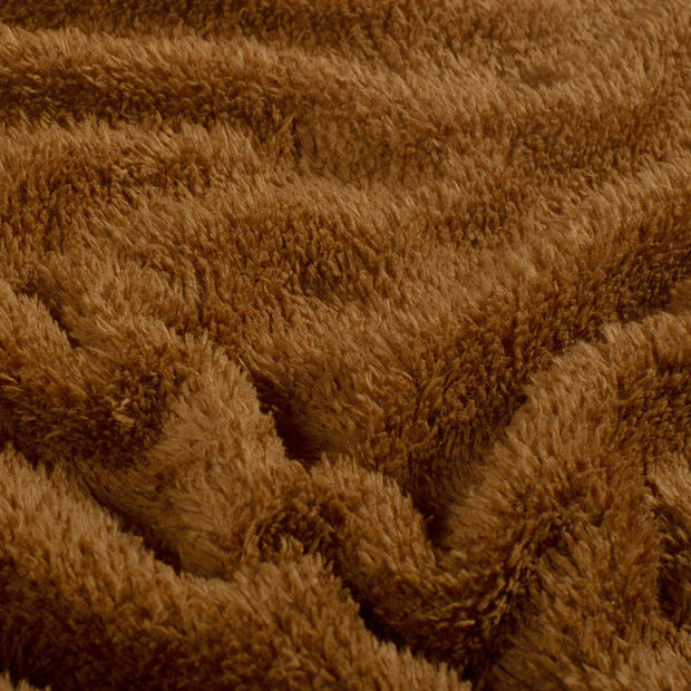 Sherpa Fleece fabric Unicolour Brown