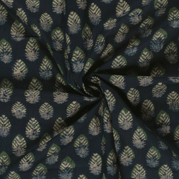 Voile fabric Indigo printed 