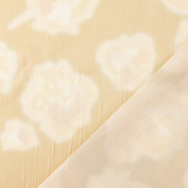 Viscose Satin fabric Beige digital printed 