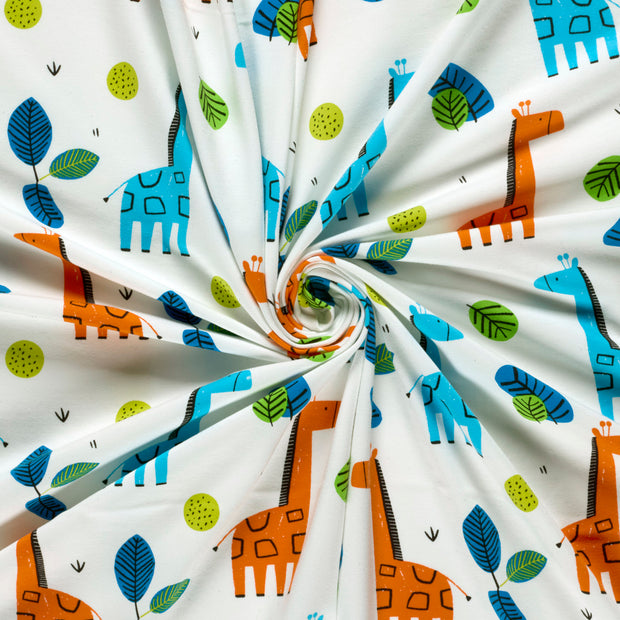 Jersey fabric Off White printed 