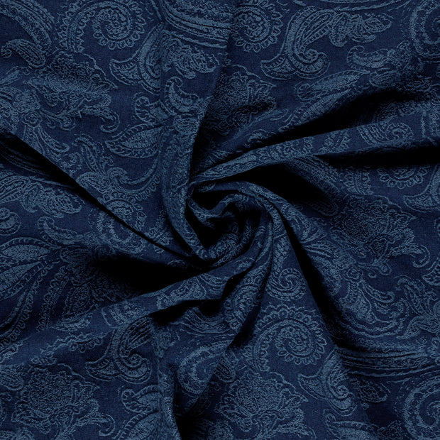 Jacquard fabrik Jeansblau vorgewaschen 