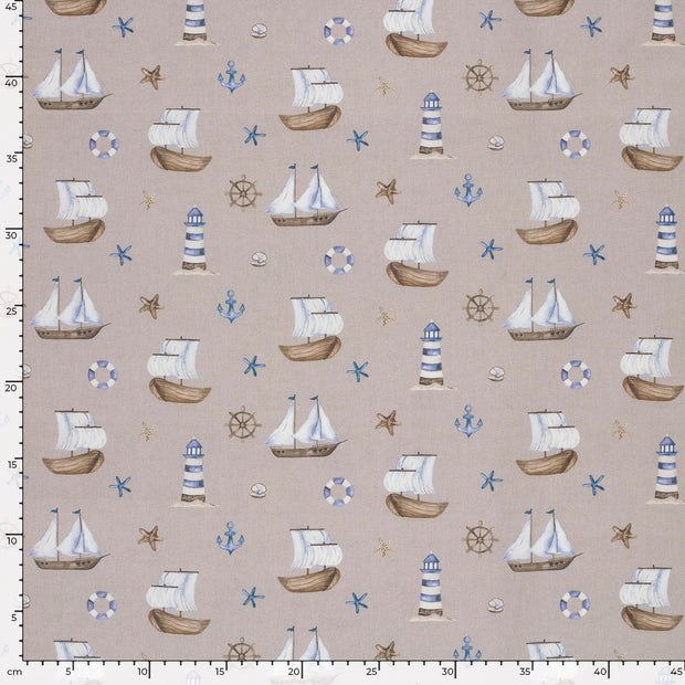 Cotton Poplin fabric Beige