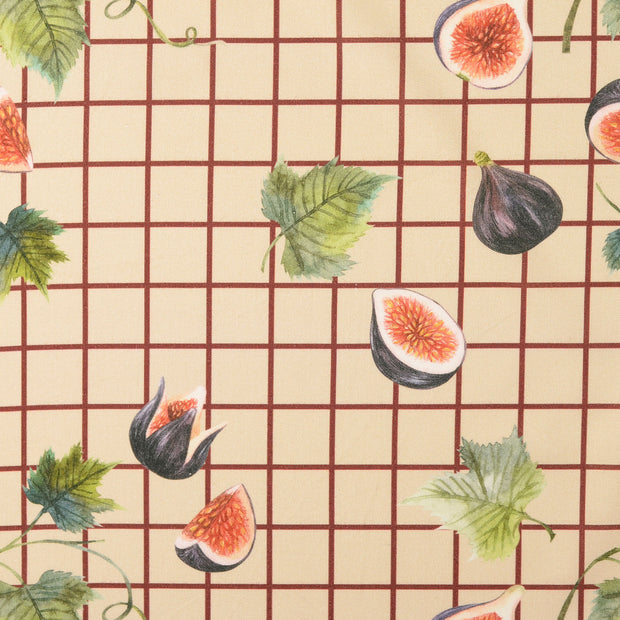 Cretonne fabric Fruits Bordeaux