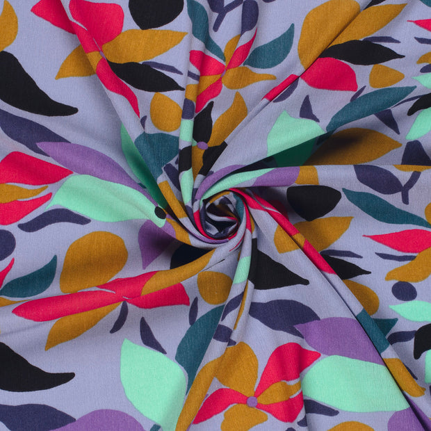 Borken Crepe fabric Lila printed 