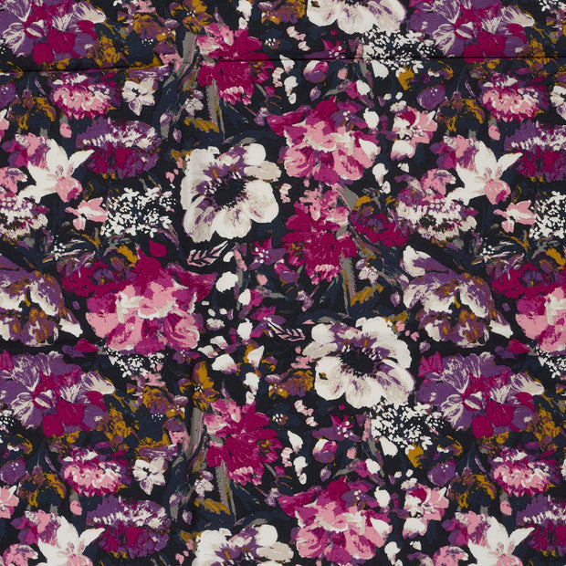 Viscose Nylon Crepe fabric Magenta 
