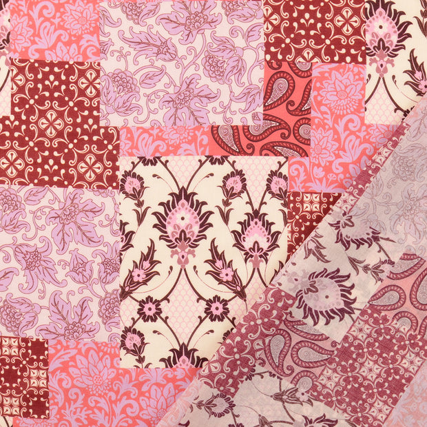 Cotton Poplin fabric Light Pink digital printed 