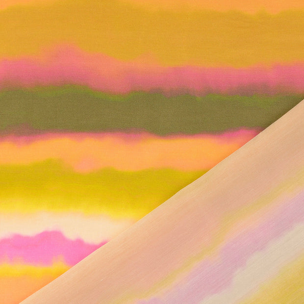 Viscose Satijn stof Multicolor digitaal bedrukt 