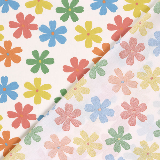 Cotton Poplin fabric Flowers printed 