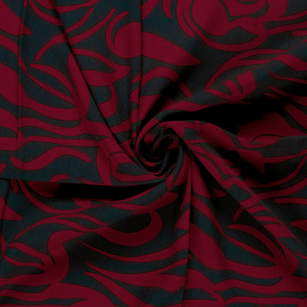 Viscose Twill fabric Bordeaux printed 