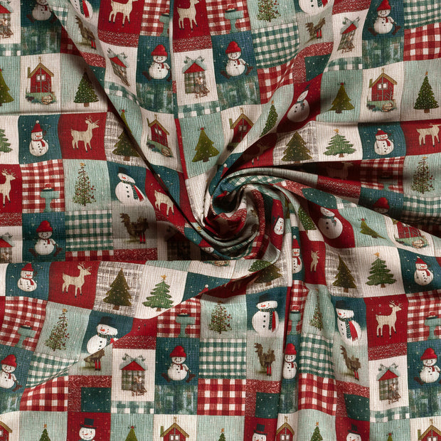 Cotton Poplin fabric Off White digital printed 