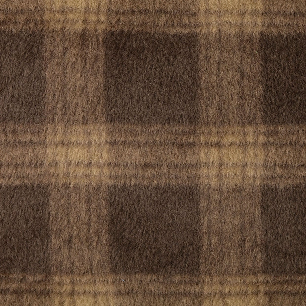 Mantel Wool Touch fabrik Karo's Braun