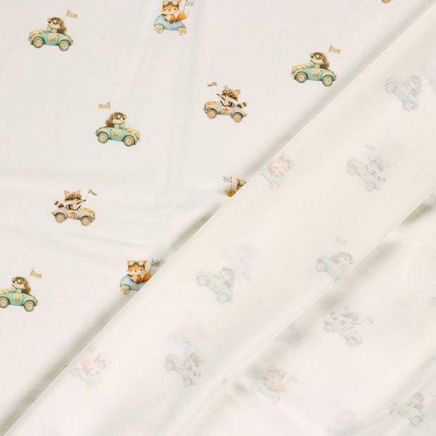 Cotton Jersey GOTS organic fabric Cars digital printed 