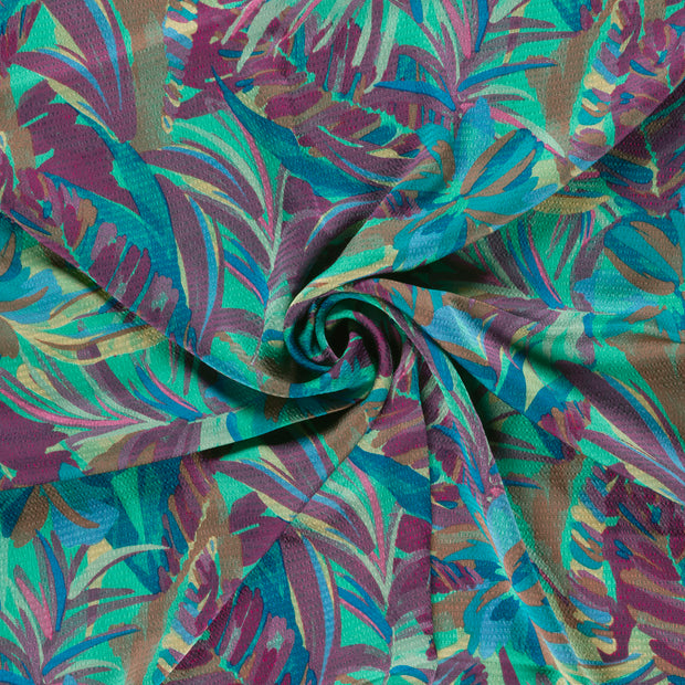 Polyester Bubble fabric Dark Mint printed 