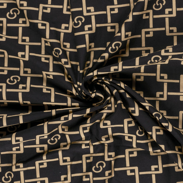  fabric Black brushed and digital printed 
