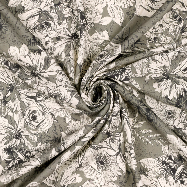 Sergé tissu Vert Olive imprimé numérique 
