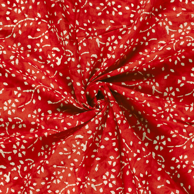 Voile fabric Red printed 