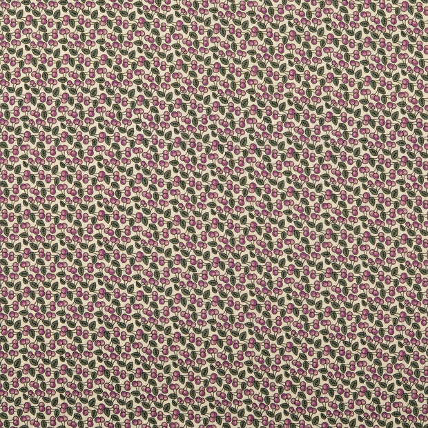 Seersucker fabric Flowers Fuchsia