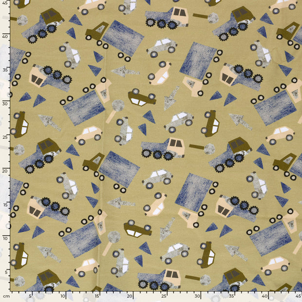 Jersey fabric Cars Bronze