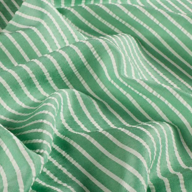 Seersucker fabric Stripes Dark Mint
