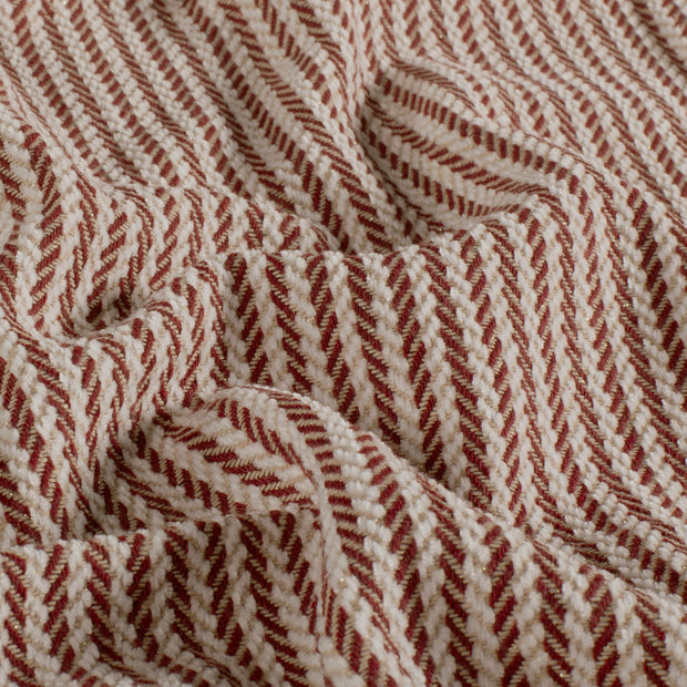 Jacquard fabrik Streifen Bordeauxrot
