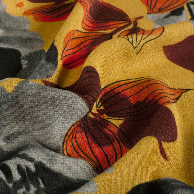 Borken Crepe fabric Abstract Oker