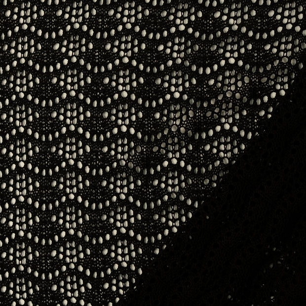 Lace fabric Black yarn dyed 