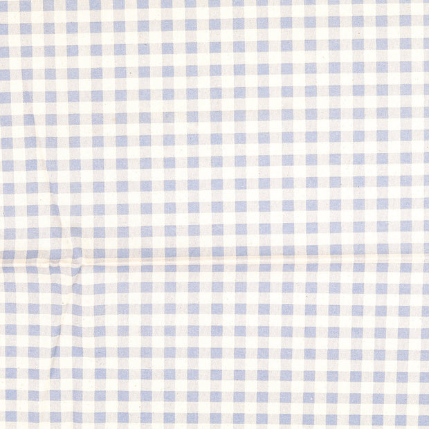 Cretonne fabric Checks Light Blue