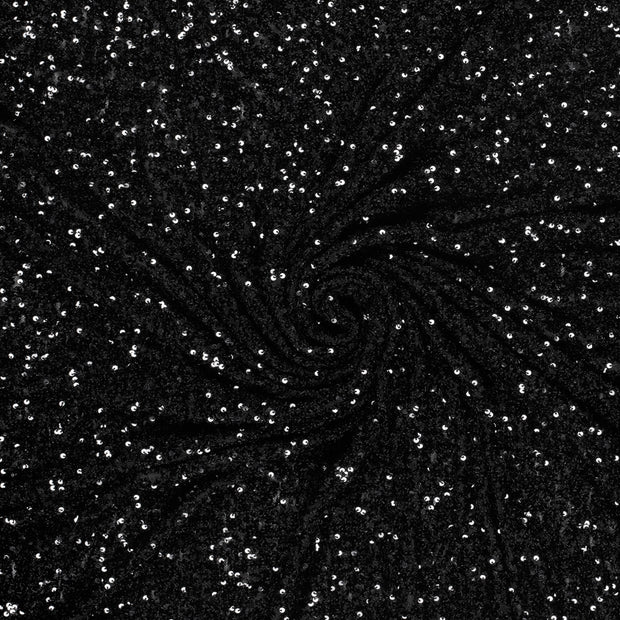 Malla tela Negro Sequins 