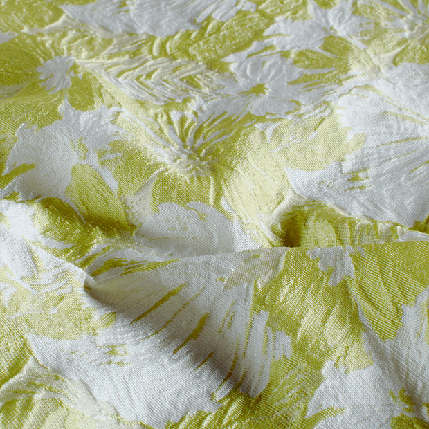 Jacquard tela Flores Verde lima