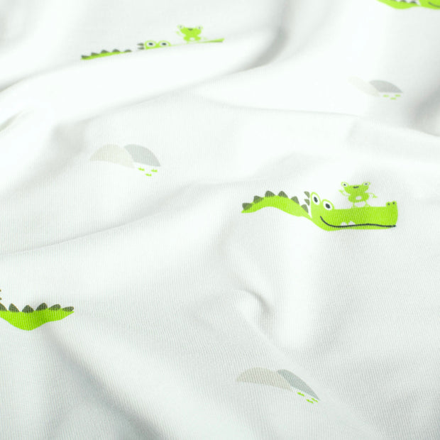 Jersey fabrik Krokodile Wollweiß