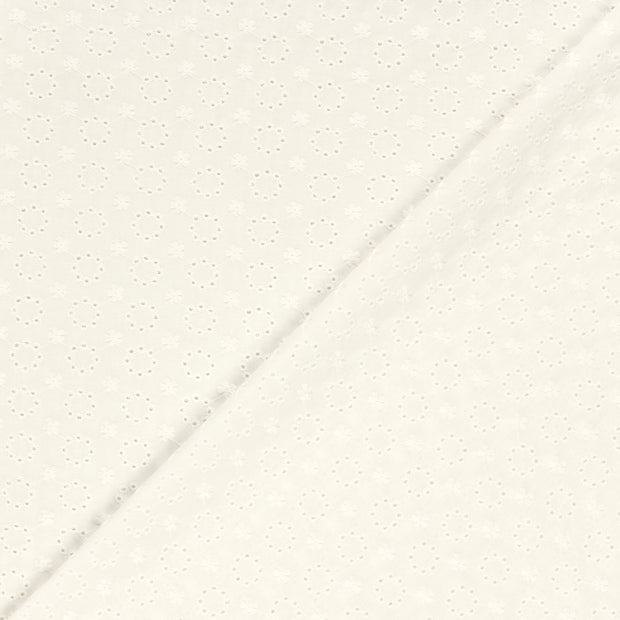 Cotton Poplin fabric Flowers embroidered 