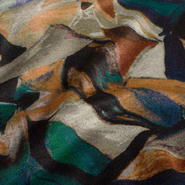Poly Viscose Jersey fabrik Abstrakt Grün