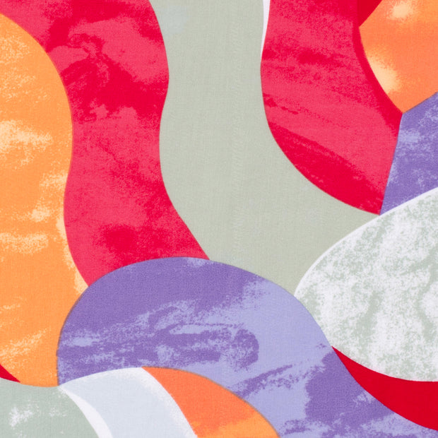 Bamboo Poplin fabric Abstract Coral