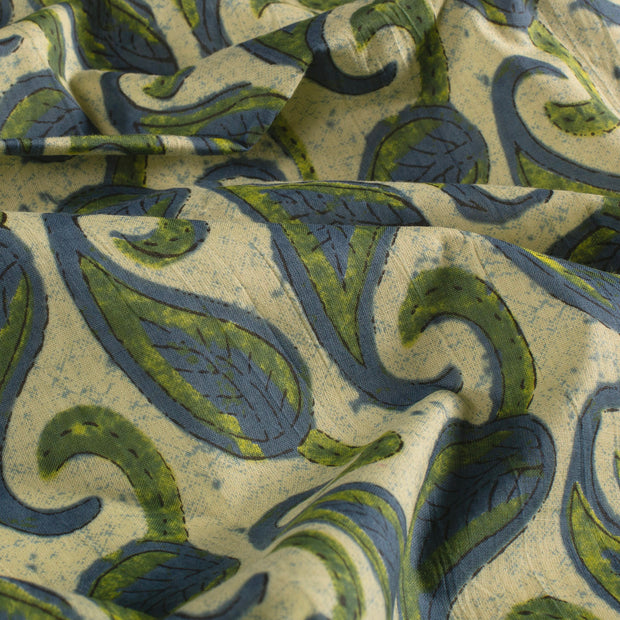 Voile fabric Paisley Green